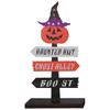 Halloween Pumpkin Wooden Sign Ornaments Decor Fake Decorations Adornments Table