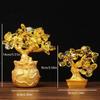 Feng Shui Art Decoration Tabletop Lucky Wealth Tree 19cm 14cm Delicate Yellow Crystal Money Tree Ornament Home Office Shop