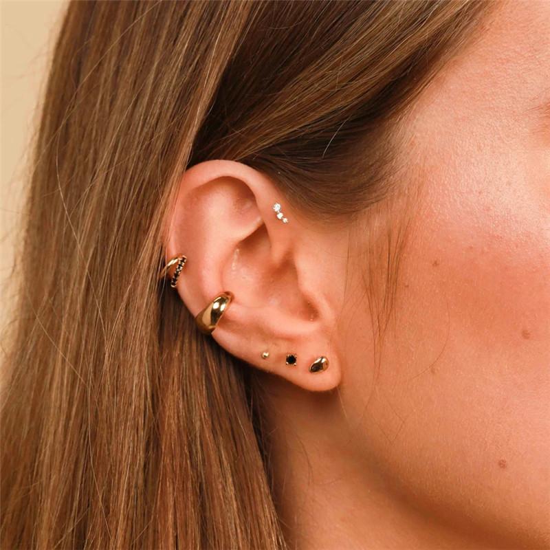 S925 Sterling Silver Personalized Double Layer Cross Earrings Earrings Ear Buckles Hipster Light Luxury Diamond Earrings Earrings