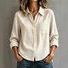1116 Spring and Summer European and American Women's Long Sleeve Plaid Casual Loose Lapel Shirt Women's Top