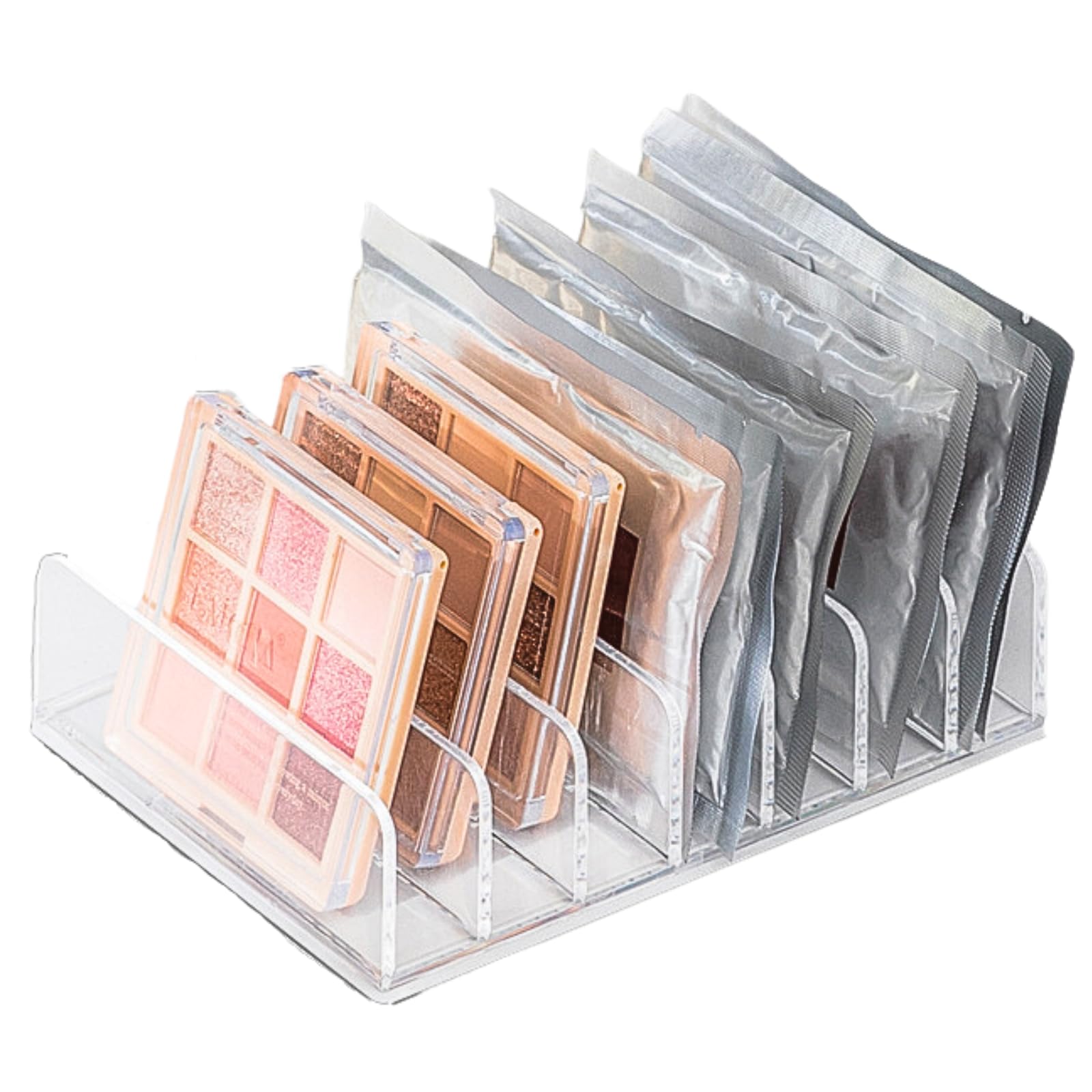 Acrylic Honpo Eyeshadow Storage Box with 7 Compartments Acrylic Tabletop Makeup Cosmetic Makeup Brush Transparent Acrylic Small Item Holder - Box,