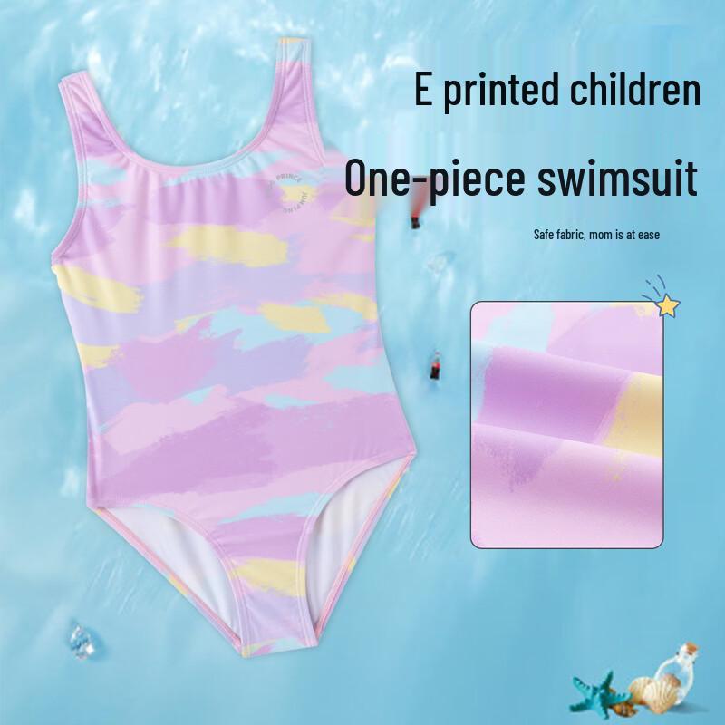 Frog Prince 2025 Girls  One-Piece Camo Swimsuit 120 cm