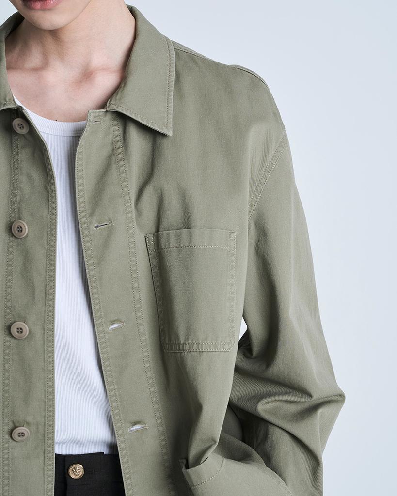 Pokerface Washed French Work Jacket Beige Khaki