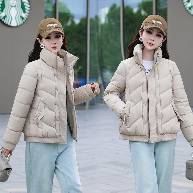 Fashion Stand-up Collar Down Cotton Jacket Women's Winter 2025 New Thickened Cotton Jacket Slimming Short Padded Jacket