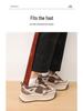 Long Handle Solid Walnut Shoehorn - Wooden Shoe Lifter for Easy Use Without Bending