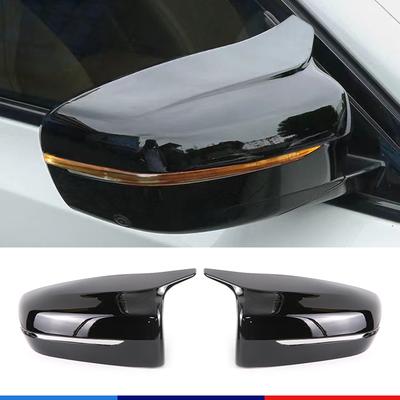 2Pcs Car Bright Black Side Rear View Mirror Cover Replacement For BMW 3 4 5 7 Series G20 G22 G30 G31 G38 G11 G12 2016 -