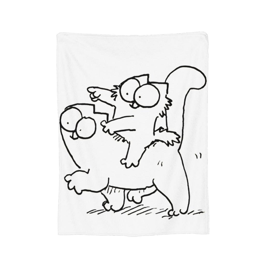Coperte in pile Gatto Cartone Animato Gatto Simons Coperta Plaid Vintage per Casa Copriletti,