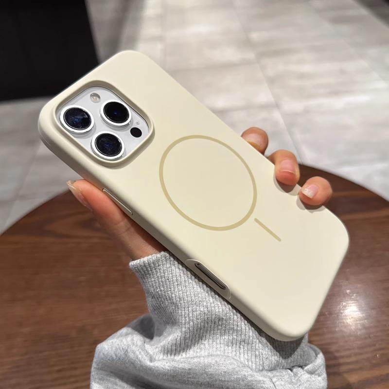 Liquid Silicone Magnetic Suction Suitable for IPhone16PROMAX Mobile Phone Case Apple 15 Strong Magnetic Thin Ring 14 Soft Protective Cover