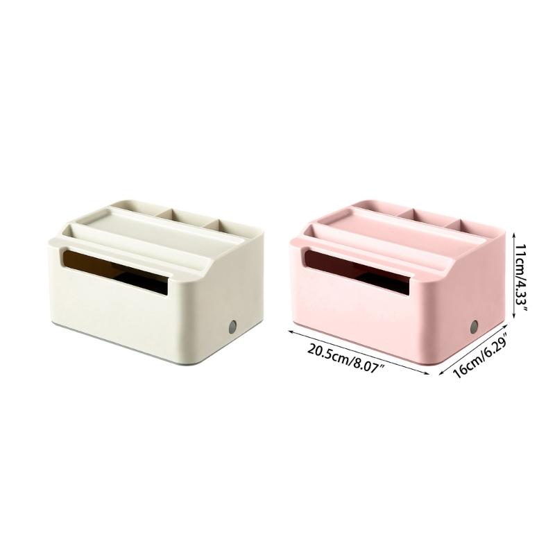 Household Napkin Tissue Box Multifunctional Storage Remote Control Holder Sundries Boxes for Room, Bathroom