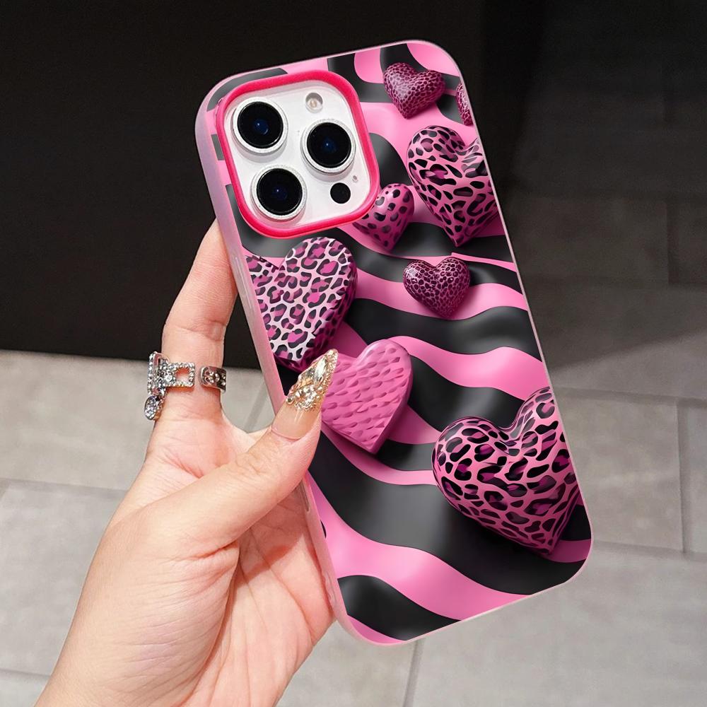 

Y2K Glowing Hearts Jelly Double layer Rose Red Mobile Phone Case for iPhone 17 16 15 14 13 12 11 Air Pro Max Plus Protective iPhone 15 Pro