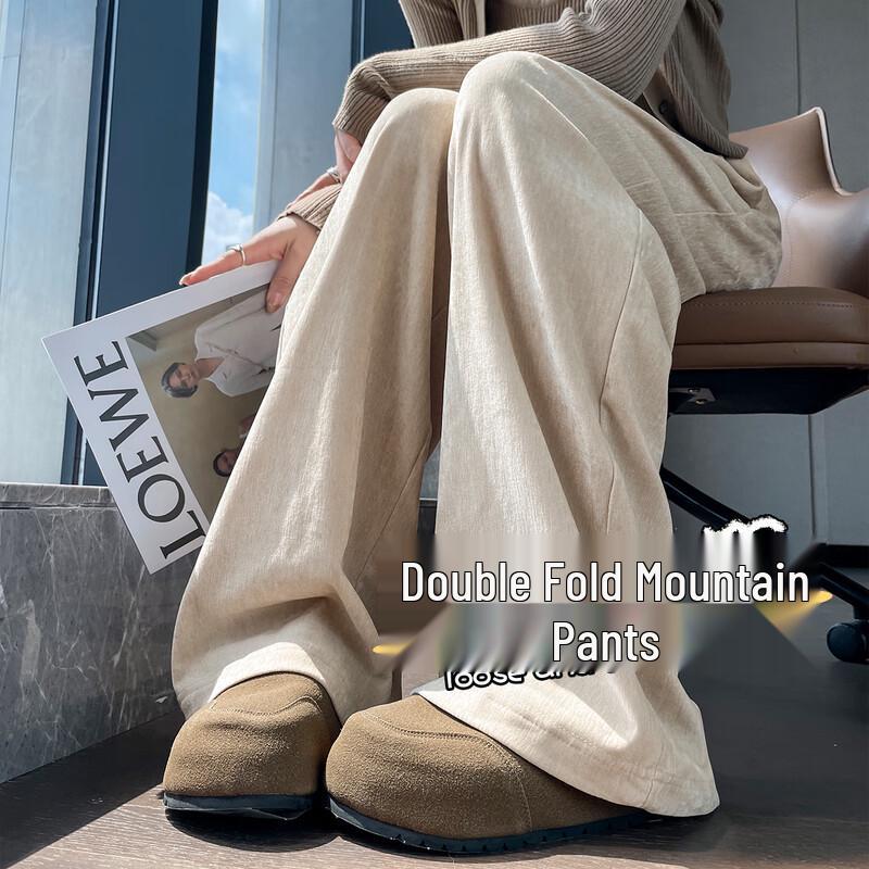 Handu Yishe Women s High-Waist Draping Wide-Leg Pants L