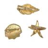 Golden Color Starfish Hair Clip Gold Color Scallop Shape Duckbill Hair Clip Elastic Design Conch Hair Clip Vacation Style