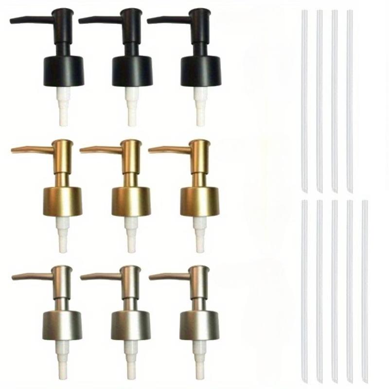 18pcs Soap Dispenser Pump Set with 9 Pumps and 9 Tubes for 25Mm Soap Bottles ABS Material Reusable for Kitchen Bathroom Hotel