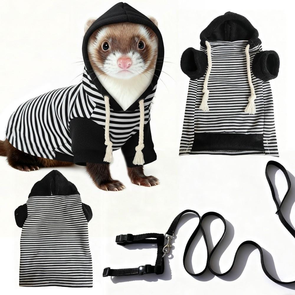 Elastic Ferret Hoodie Thick Fleece Soft Pet Hoodie Cozy Ferret Winter Clothing Outdoor Walks