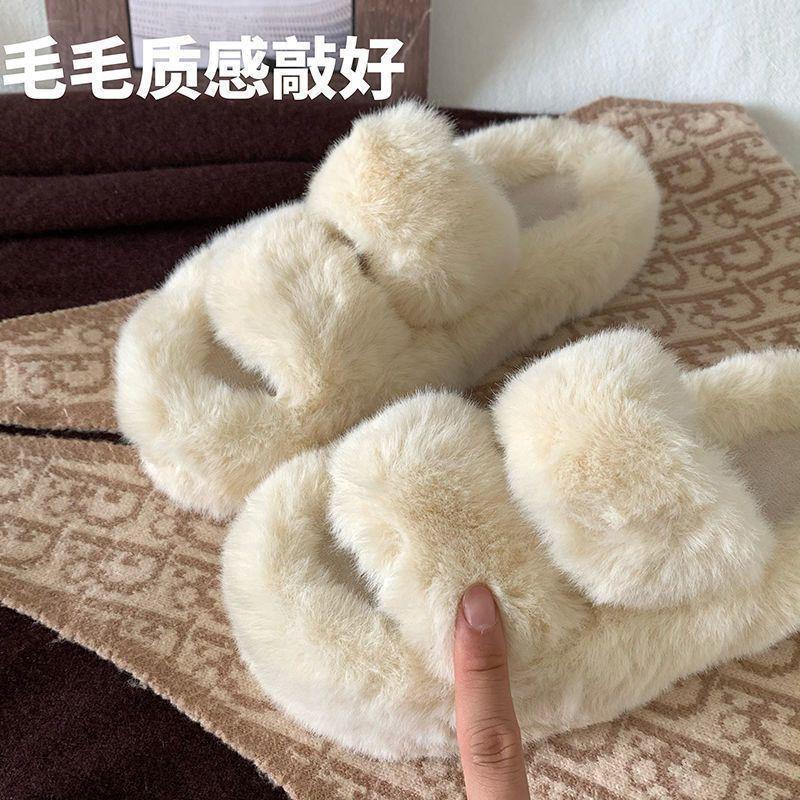 

Размер 35-43 женская обувь больших размеров, тапочки из шерсти ягненка, осенне-зимние тапочки, 41 хлопковые тапочки на толстой подошве и высоком каблуке 37