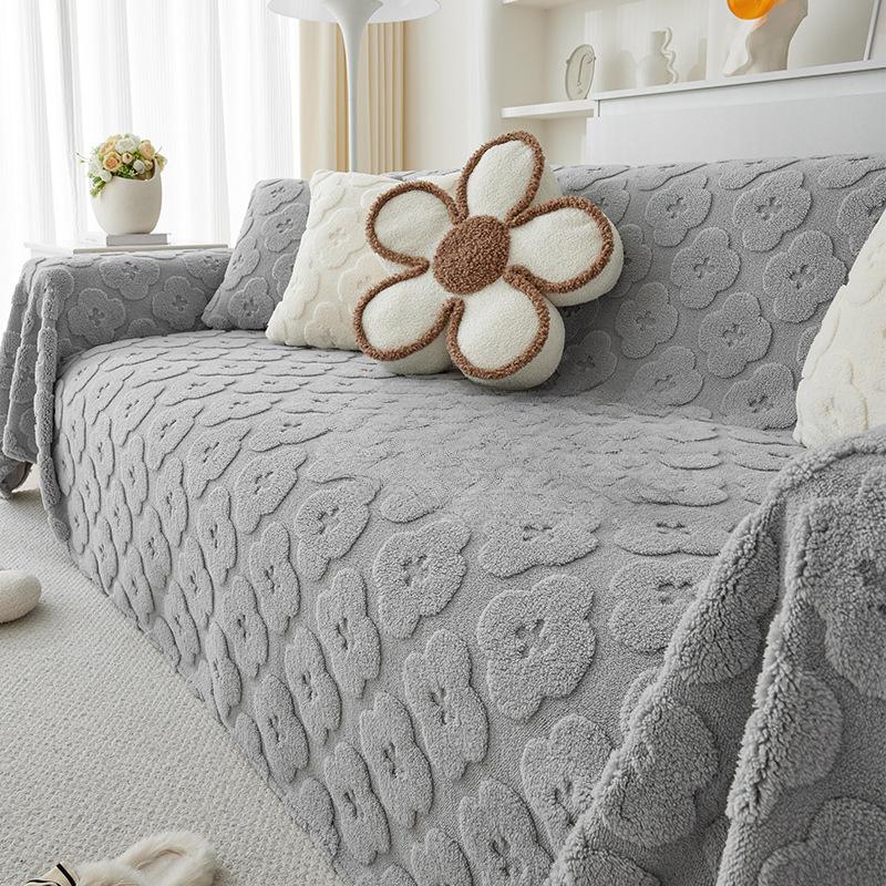 Soft Cotton Wool Shampoo-hair Towel Plush Thickened Sofa Cover Winter Simple Sofa Cover Sofa Blanket