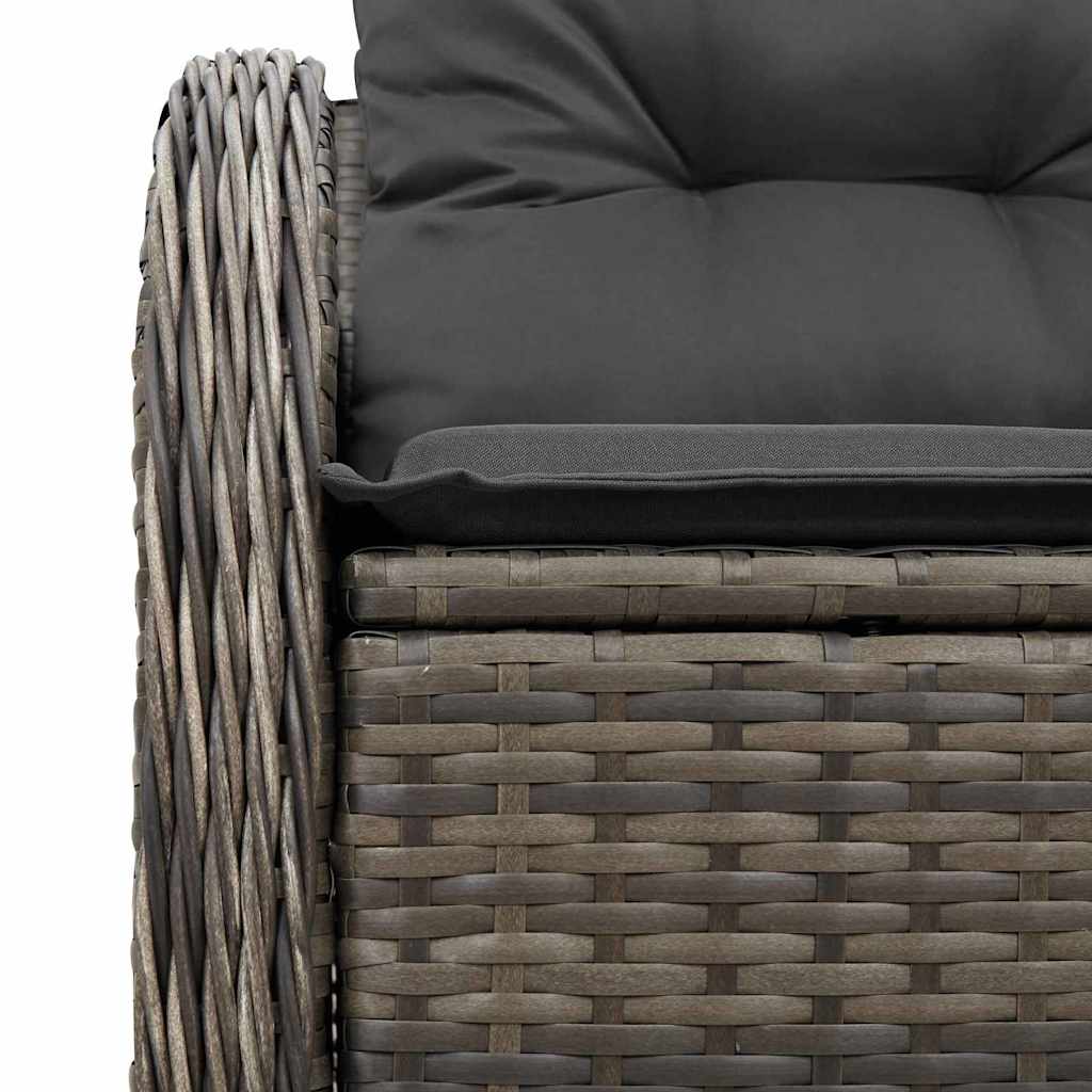 Garden Sofa with Cushions Gray 121 X 62 X 69 Cm Poly Rattan