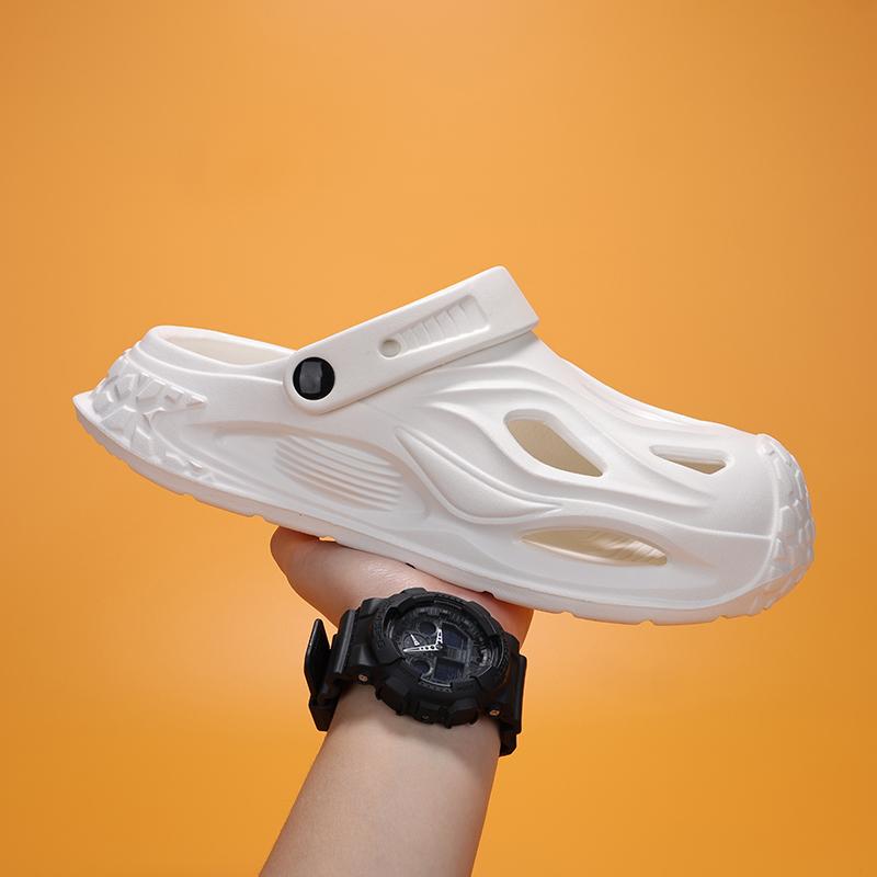 Mens Stylish Closed Toe Slide Shoes Waterproof Non Slip Chef Shoes Breathable Soft Clogs AbrasionResistant Outside Work Sandal Shoes