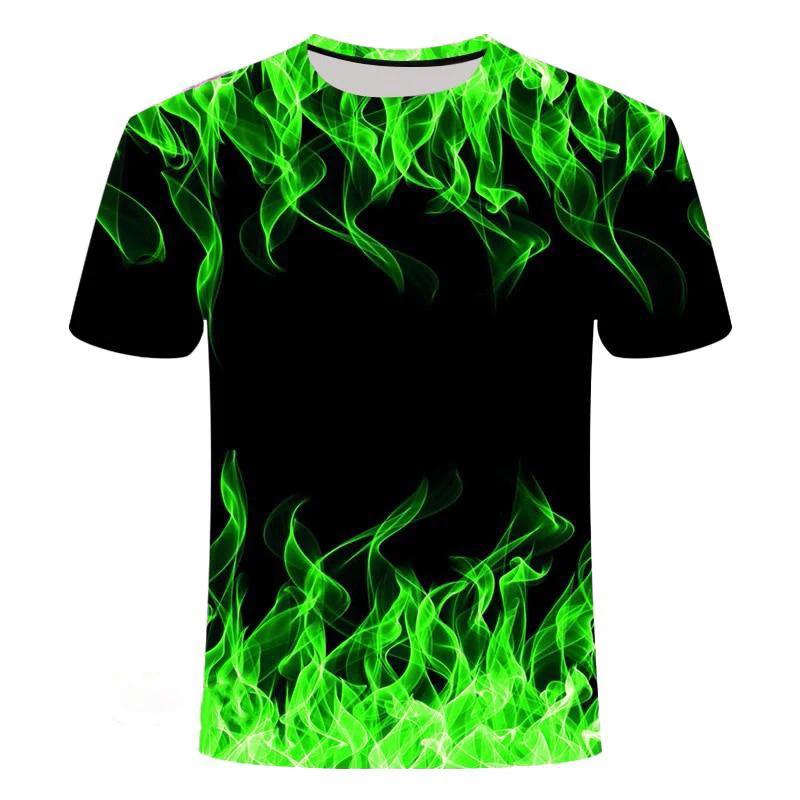 Purple Flame Smoke Border 3D All Over Print Short Sleeve T-Shirt Casual Top