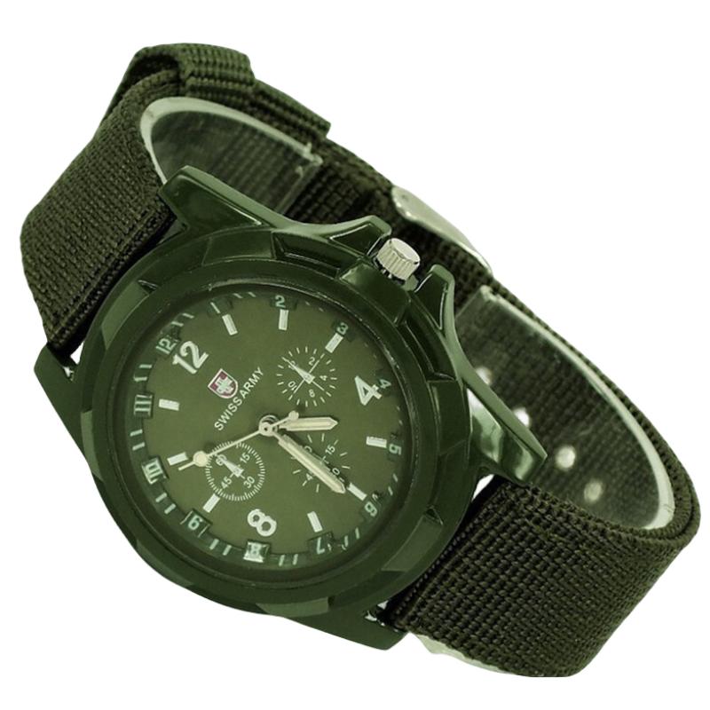 Gemius Army Sports Watch Woven Strap Stainless Steel Buckle Daily Use Man Gift