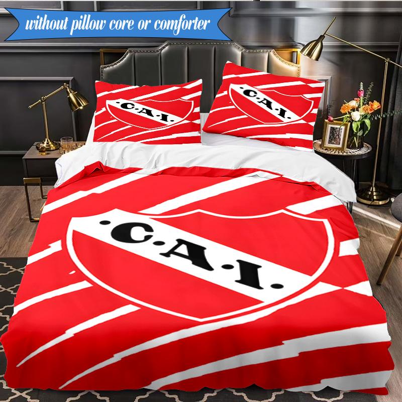 Club Atletico Independiente 3pcs Bedding,Including 1pc Duvet Cover And 2pcs Pillowcases Perfect for Christmas,Ideal for Bedroom, Dormitory