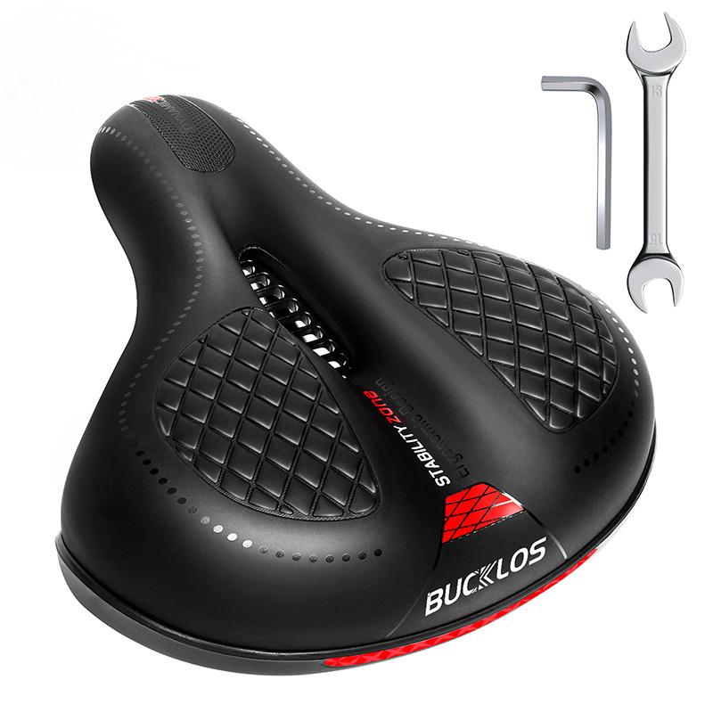 Bucklos Bicycle Saddle Thicken Mountain Bike Saddle Shock Absorption Road Bike Seat Cushion Breathable Racing Bicycle Seat