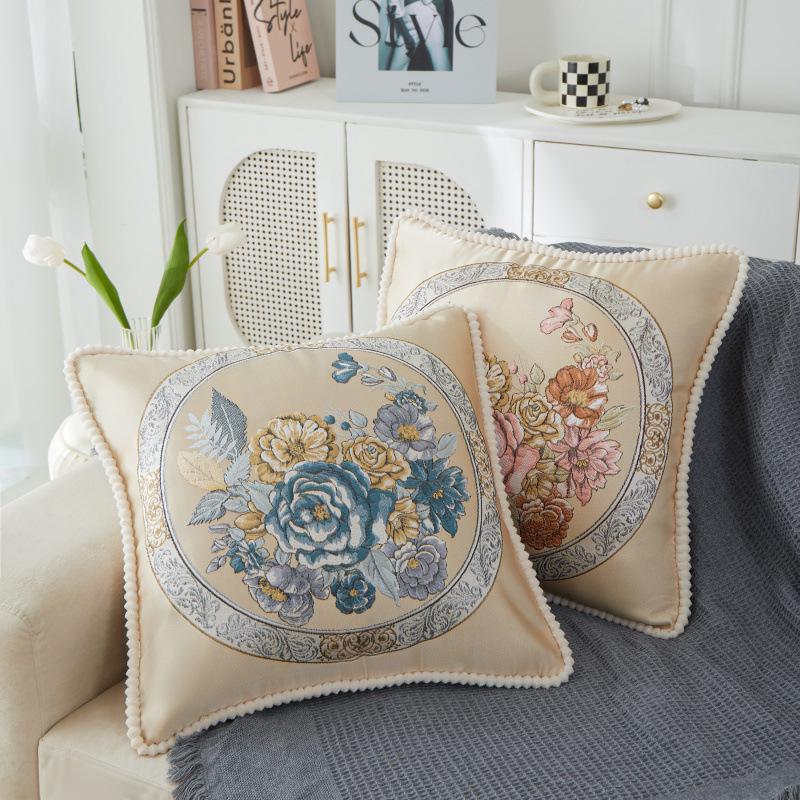 Craft Style Jacquard High Precision Bed Pillow Backrest Bedside Pillow with Core