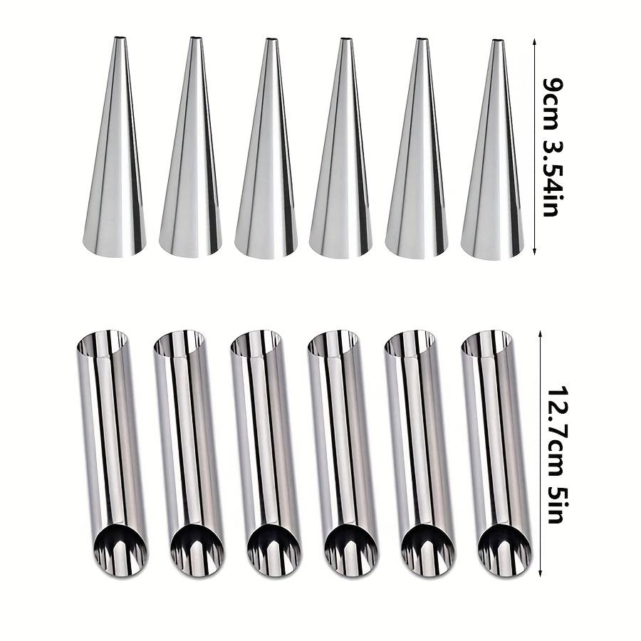 Stainless Steel Croissant Molds Non-Stick Cone Tube Baking Molds for Croissants Cream Danish Pastries Kitchen Baking Tools JXB