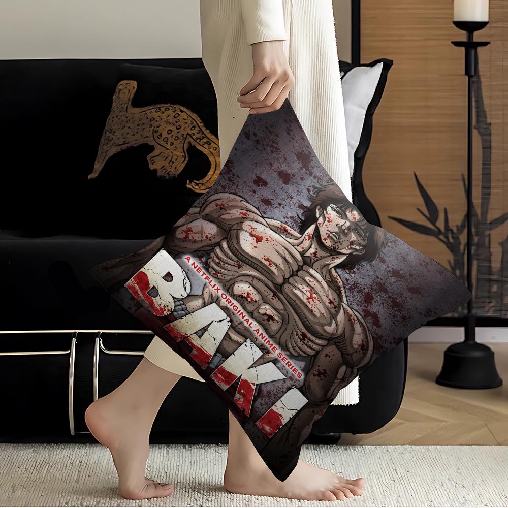 Japanese Anime Baki Pillow Cover for Bedroom Room and Living Room Sofa Decorative Cushion Cover