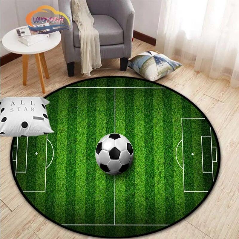 Εικόνες ποδοσφαίρου χαλί κινουμένων σχεδίων ποδοσφαίρου διακόσμηση σαλονιού στρογγυλή καρέκλα κρεβατιού χαλάκι σπίτι πόρτα εισόδου παιδιά