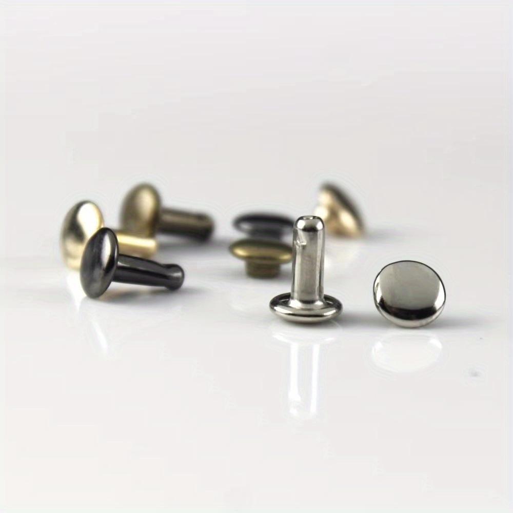 100sets/bag Metal Double Cap Rivets Studs Round Rivet for Leather Craft Bag Belt Garments Hat Shoes Pet Collar Decor