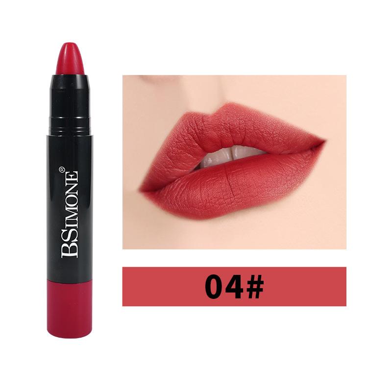 Matte Lippenstift Antihaft-Cup Wasserdicht Langlebig Hook Line Glatter Samt Lippenstift Bleistift