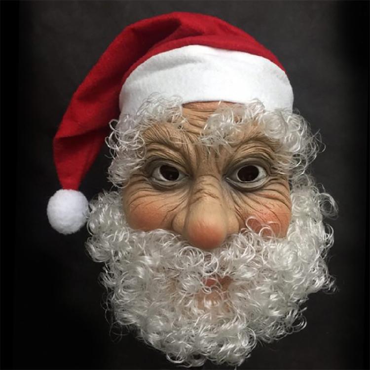 Maschera Barba Babbo Natale per le Feste di Natale Rossa Divertente Parrucca Maschera di Father Christmas per Festa di Natale Costumi Cosplay