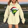 Children's Fashionable Casual Long-sleeved Loose Christmas Print Pullover Hooded Sweatshirt
