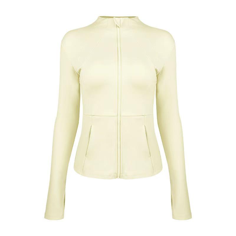 Women's Slimming Stand Collar Zipper Yoga Sports Jacket - Versatile Long Sleeve Fitness Wear