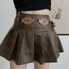 American Retro Rivet Metal Buckle Belt Women'S Spliced Belt Millennial Spicy Girl Y2K Design Sense Strap Waist Rope