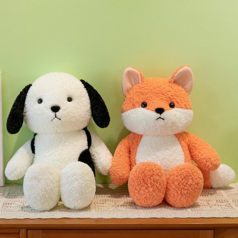 New Backpack Fruit Dog Plush Toy Doll Wholesale Cross-border Cartoon Cute Scarf Poodle Doll Throw Pillow