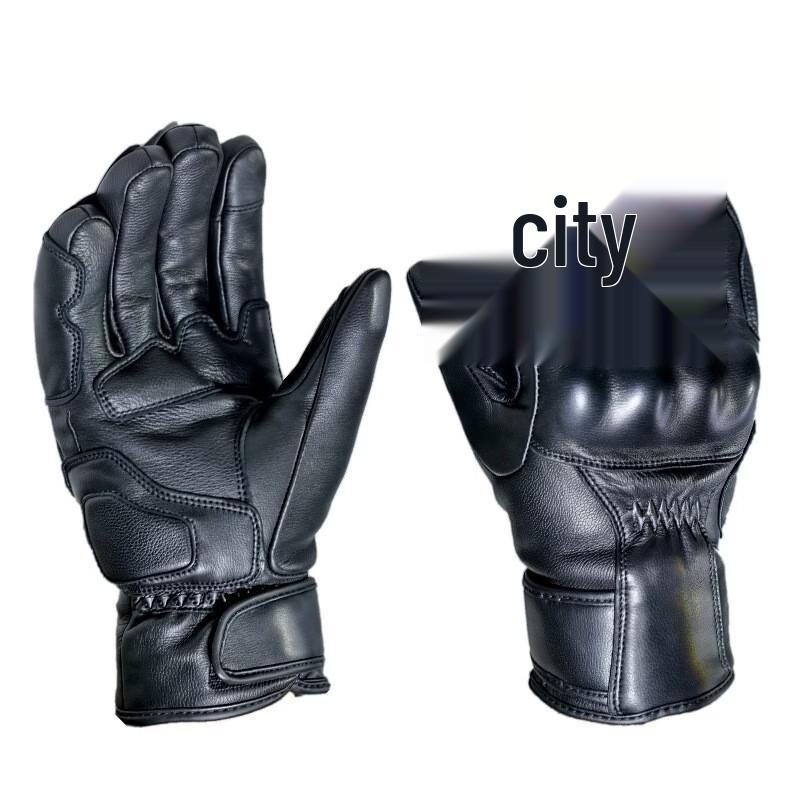 Warm Lambskin Motorcycle Touchscreen Gloves