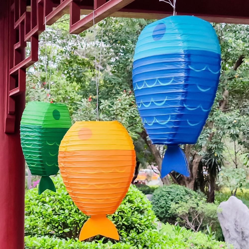 

Blessing Cute Chinese Wishing Candle Light Decoration Paper Lanterns Party Supplies yellow