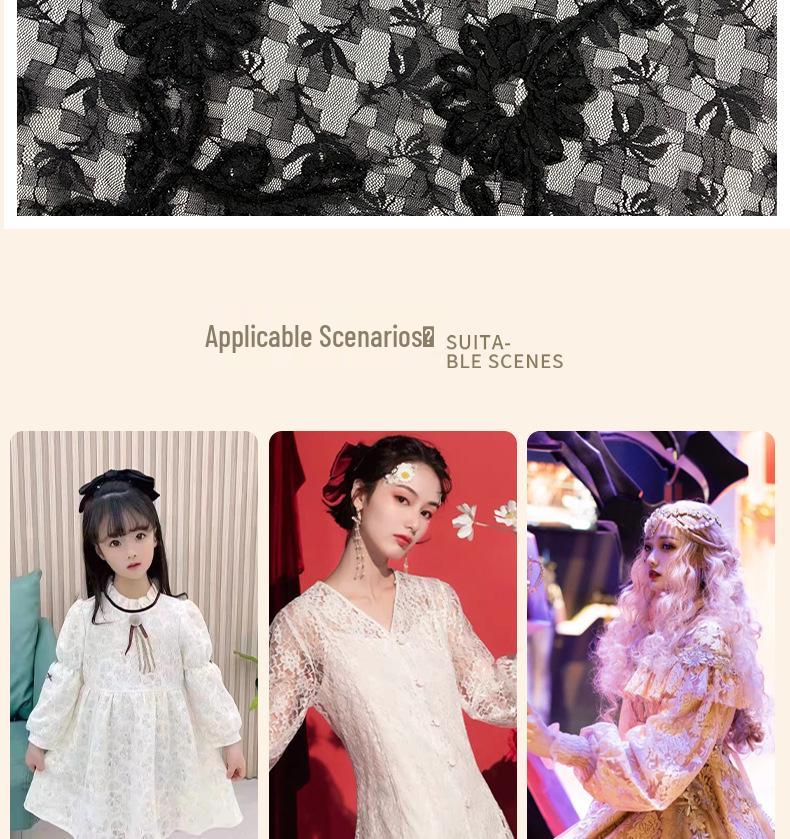 Stylish Textured Floral Lace Fabric for Wedding Dresses, Evening Gowns, and Children's Clothing