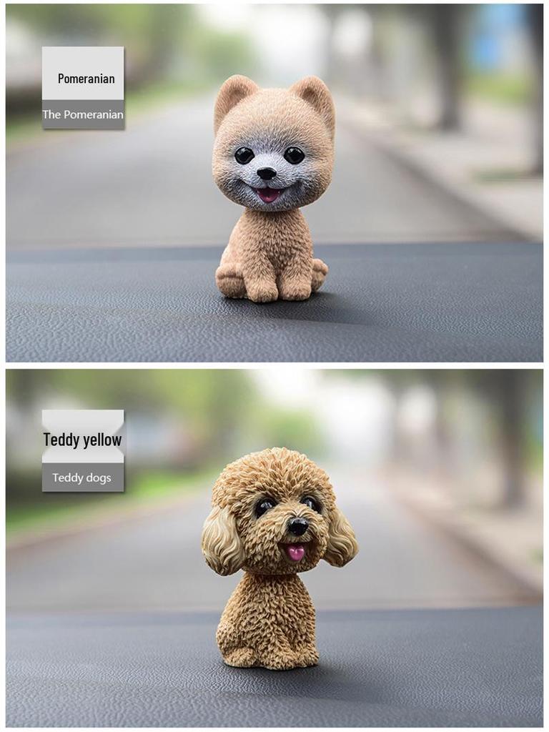 Bulldog Bobblehead Car Ornament | Cute Resin Dashboard Decor