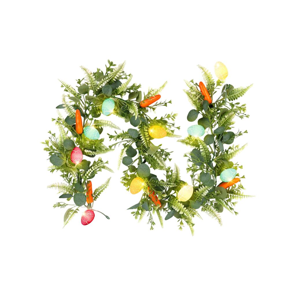 6 FT Lighted Easter Garland, Easter Decorations For Home, Egg Garland Spring Fireplace Mantel Decor