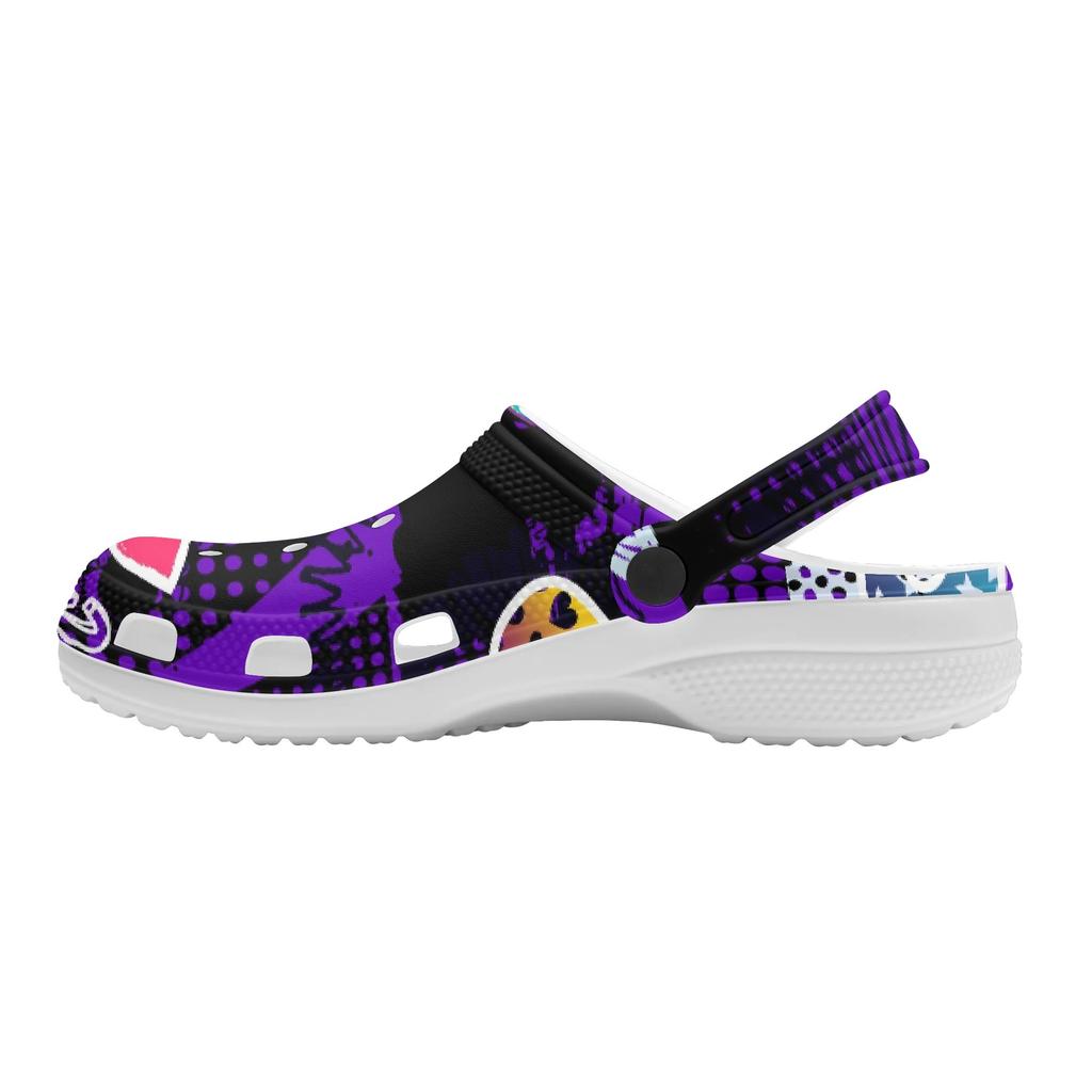 Colorful Printed EVA Garden Shoes Unisex Lightweight Breathable Slip On Clogs Beach Pool Bathroom Home Slippers Comfort Fit