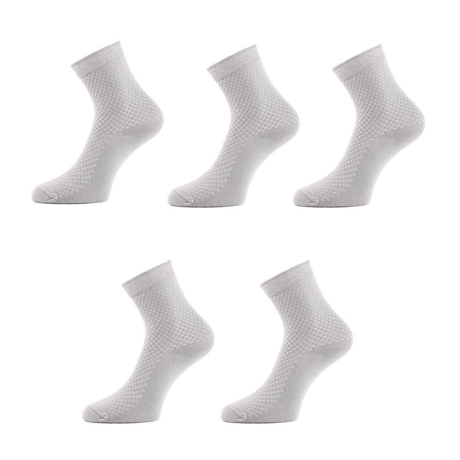 

Высокое качество, 5 пар мужских носков из бамбукового волокна, дышащие компрессионные длинные носки, деловые повседневные мужские носки, большой размер EUR38-44 светло-серый