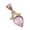 Natürlicher Rosenquarz 925 Sterlingsilber Schmuck Zweifarbiger Anhänger 1,75" k3K33