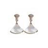 Korean Style Shell Fan Shape Earrings Fashion Simple Elegant Jewelry