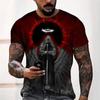 Skeleton Motorcycle Dress Vintage Men's T-Shirt Hot 3D Print Short Sleeve Shirt Super Large