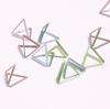 Double-Layer Geometric Heart Triangle Card Holder - Metal Desktop Note & Message Stand