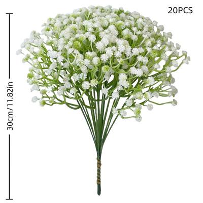 Artificial Baby's Breath Bouquet: 5-Head Aisle Runner Props for Wedding Floral Arrangements and Decor.