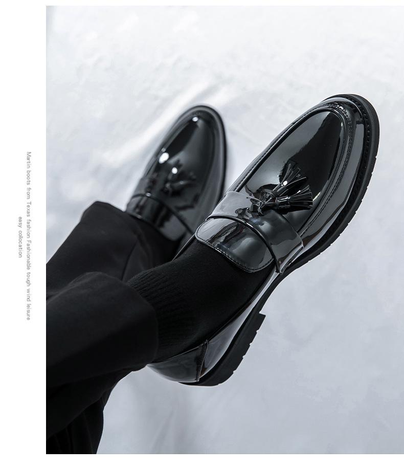 Men's Retro British Style Leather Tassel Loafers: Slip-On Casual Dress Shoes In Large Sizes